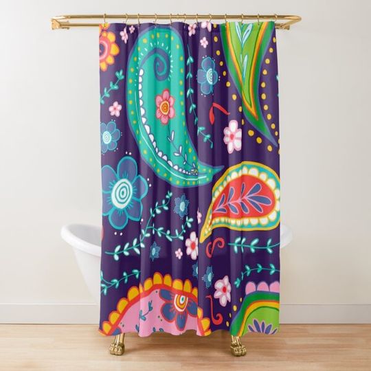 Discover Paisley Damask Shower Curtain