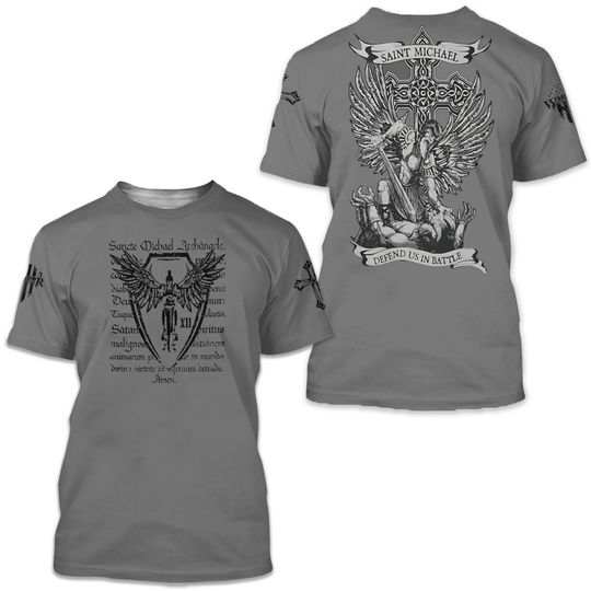 Discover Saint Michael Defend Us 3D Tshirt