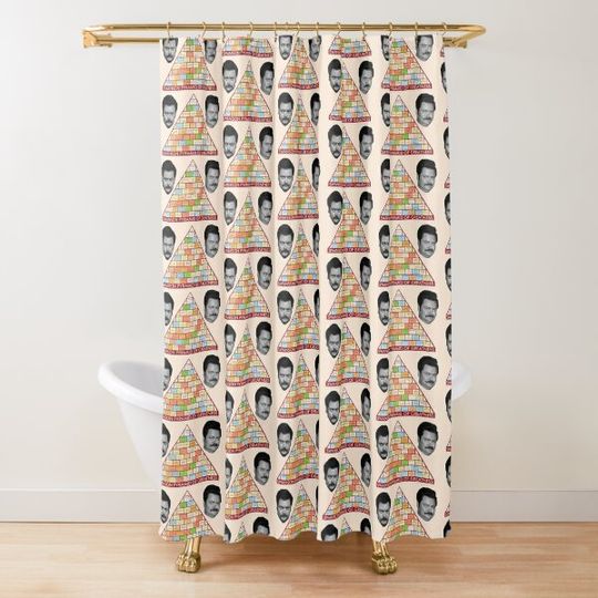 Discover Ron Swanson's Pyramid Of Greatness Shower Curtain