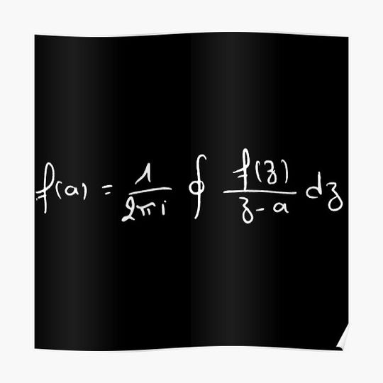 Discover Cauchy integral, complex analysis theorem handwritten Premium Matte Vertical Poster