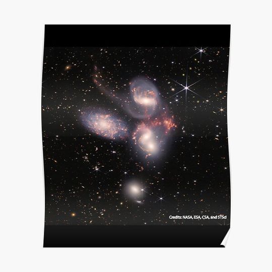 Discover The First Image From The James Webb Space Telescope 2022, Stephan’s Quintet, james Webb Space Telescope Image Premium Matte Vertical Poster