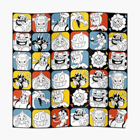 Discover Cuphead Bosses Premium Matte Vertical Poster