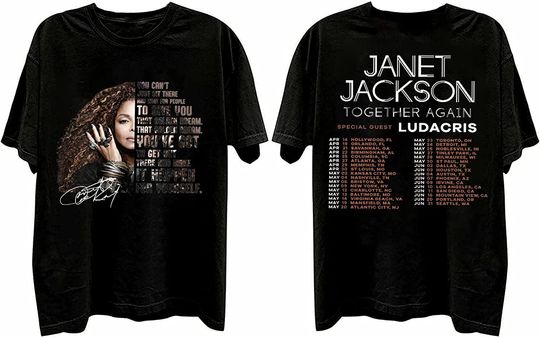 Discover Janet Jackson Toge%Ther Ag%ain Tour 2023 Double Sides T Shirt, Janet Jackson Tour 2023 Shirt
