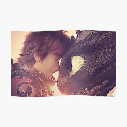 Discover How To Train Your Dragon(Hiccup and Toothless) Premium Matte Vertical Poster