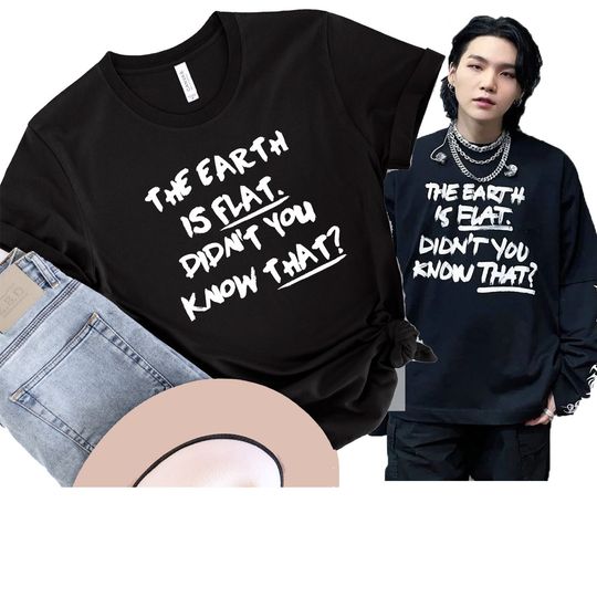 Discover The Earth Is Flat T-Shirt | Yoongi Flat Earther Design