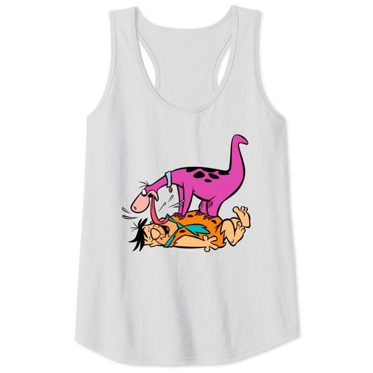 Discover Dino Licking Fred Flintstone Tank Tops