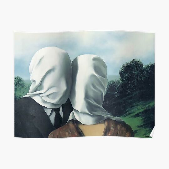 Discover Rene Magritte - The Lovers I Premium Matte Vertical Poster