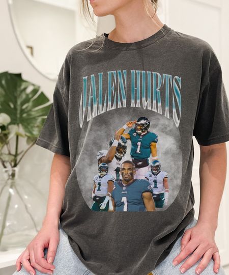 Discover 90s Vintage Inspired Jalen Hurts Tshirt, Jalen Hurts Shirt, football vintage shirt