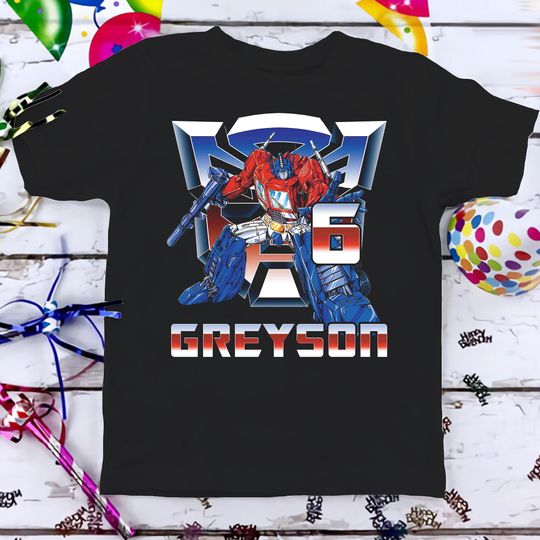 Discover Transformers Birthday Shirt, Funny Optimus Prime Robot Birthday Tshirt