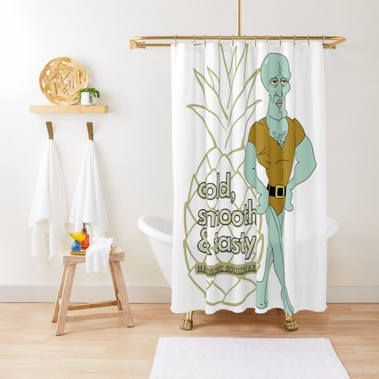 Discover Handsome Squidward Shower Curtain