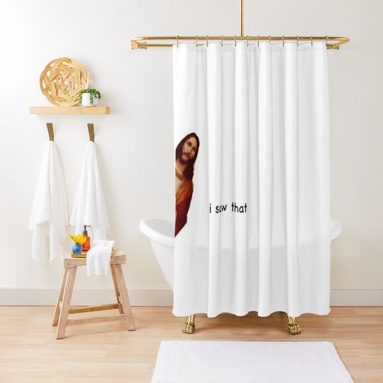 Discover jesus saw that Shower Curtain
