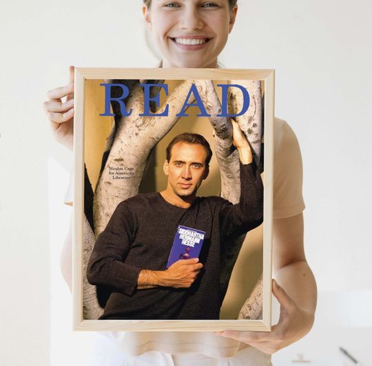 Discover Nicolas Cage Read Poster, Vintage 1980s Poster