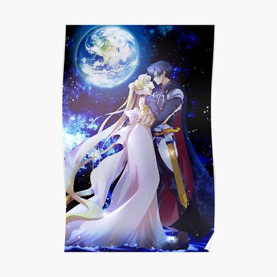 Discover Manga Princess Serenity & Tuxedo Mask Premium Matte Vertical Poster