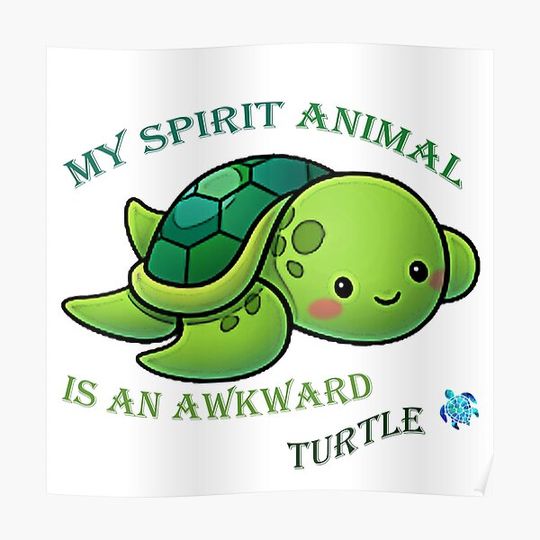 Discover My spirit animal is an awkward turtle Premium Matte Vertical Poster