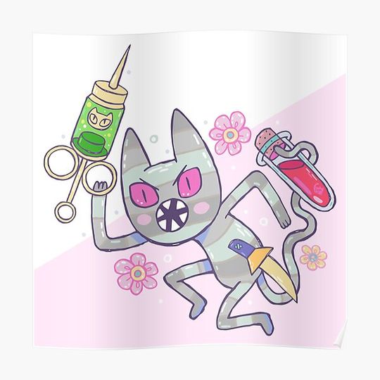 Discover Me-mow Cat Assasin - Adventure Time Premium Matte Vertical Poster