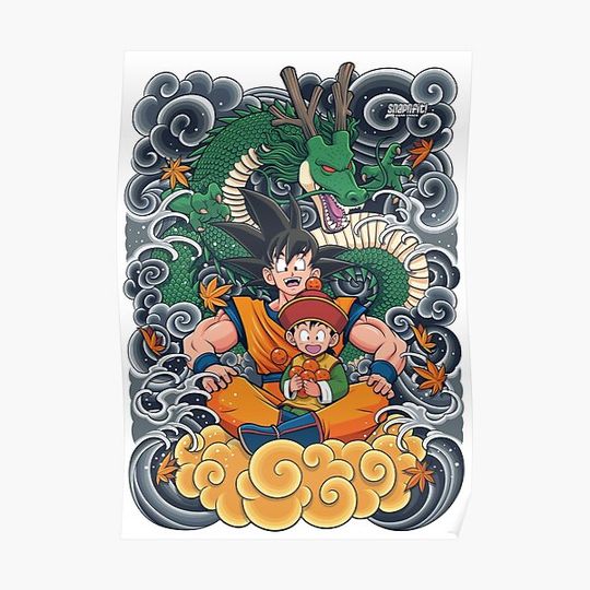 Discover Goku and Gohan Premium Matte Vertical Poster