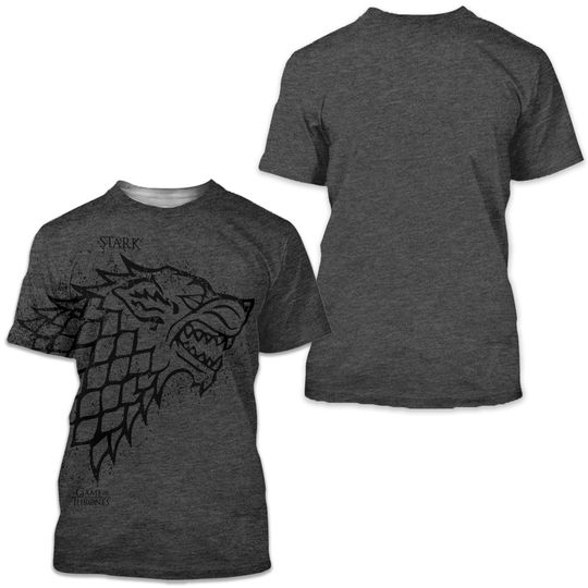 Discover Game Of Thrones House Stark Charcoal Sublimation Shirts