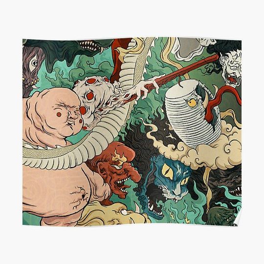 Discover Vintage Japanese Kaiju Monsters Premium Matte Vertical Poster