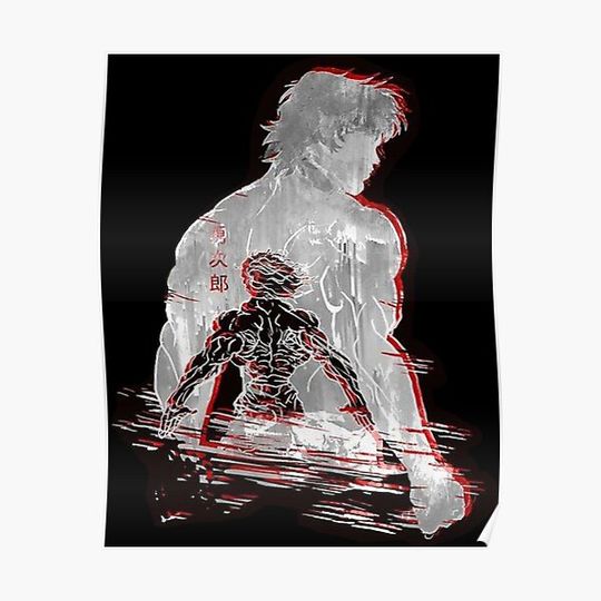 Discover Baki Hanma B/W Premium Matte Vertical Poster
