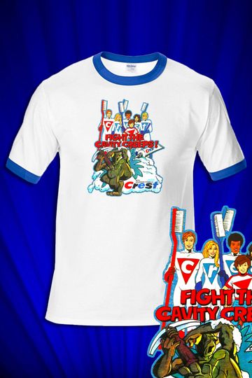 Discover Crest Cavity Creeps Saturday Morning Cartoons 1970s t-shirt