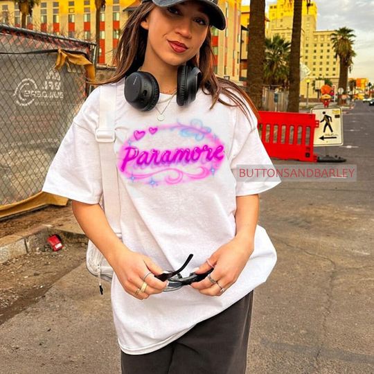 Discover 2023 Paramore Printed Graphic Airbrush T-Shirt, Paramore Tour Shirt