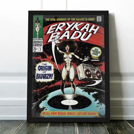 Discover Erykah Badu Comic Art Book Poster