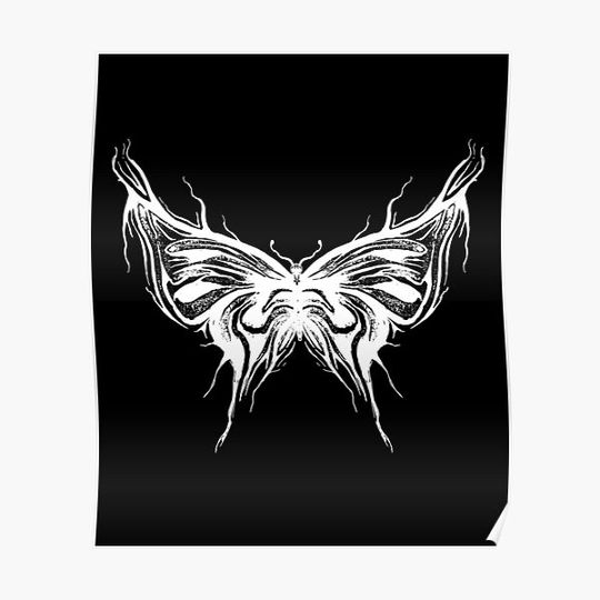 Discover Grunge Butterlfy Premium Matte Vertical Poster