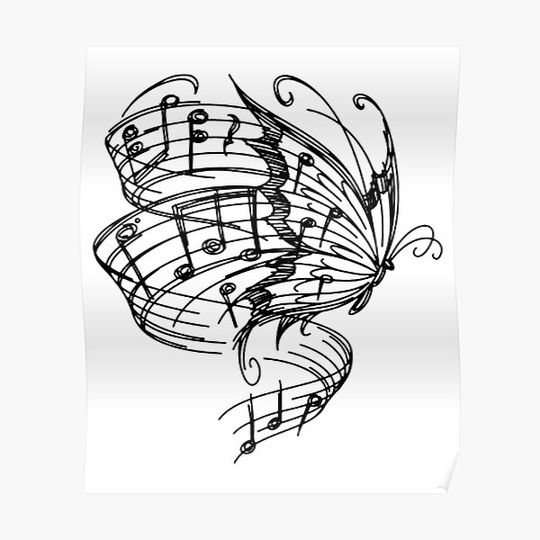 Discover BUTTERLFY music nout Premium Matte Vertical Poster