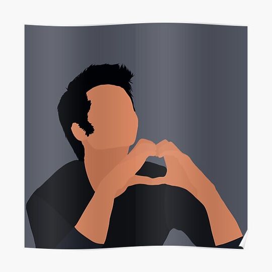 Discover Dylan O’Brien Cute Heart Fingers Merch Premium Matte Vertical Poster