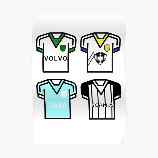 Discover Swedish Football Car Jersey - design by stadiamap Premium Matte Vertical Poster
