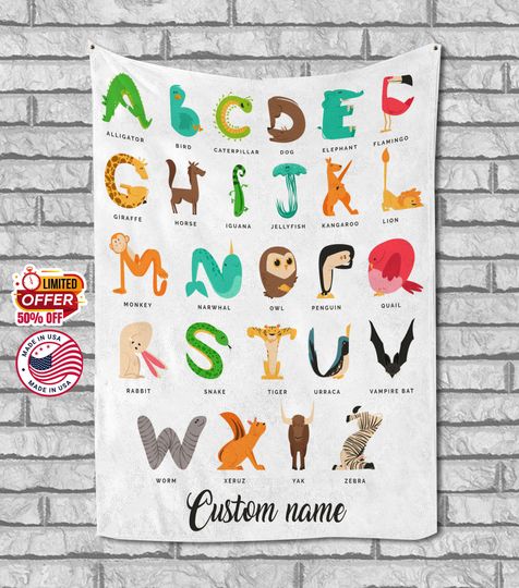 Discover Kids Animal Alphabet Blanket