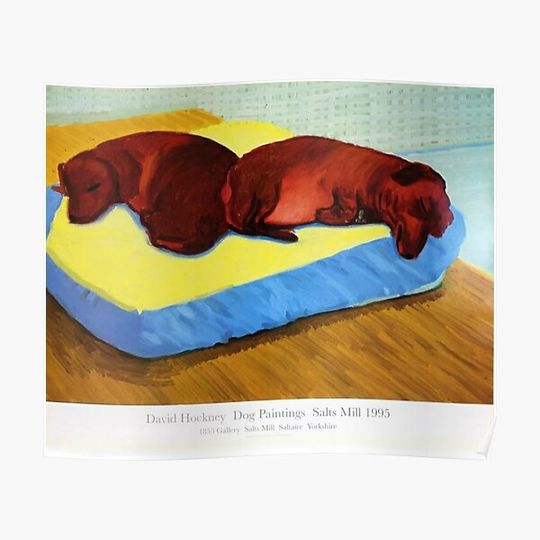 Discover Black Hockney Dog Premium Matte Vertical Poster