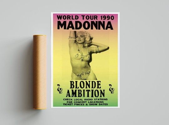 Discover Madonna 1990 World Tour Concert Poster