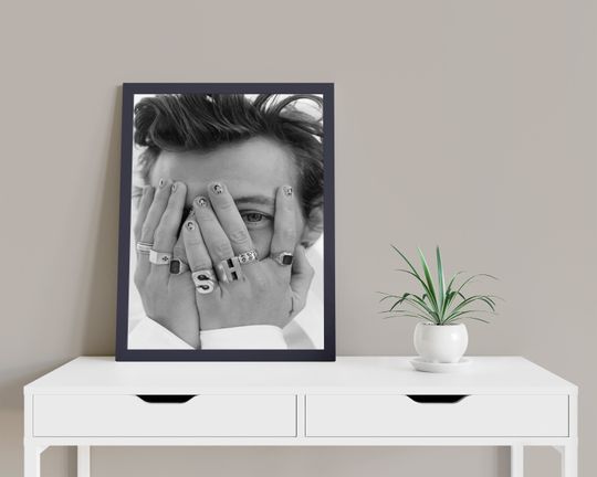 Discover Custom Harrys Black and White Photo Poster - Harry Custom Minimalist Vintage Music Poster