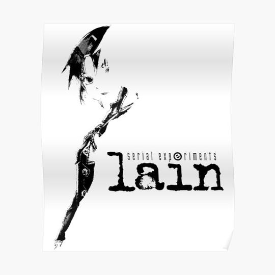 Discover Serial Experiments Lain - Lain Fade Line Premium Matte Vertical Poster