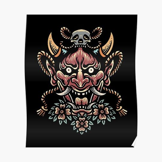 Discover Japanese ONI - The Demons of the Underworld Premium Matte Vertical Poster