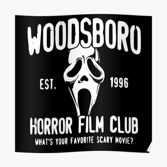 Discover Scream woodsboro film club horror Premium Matte Vertical Poster
