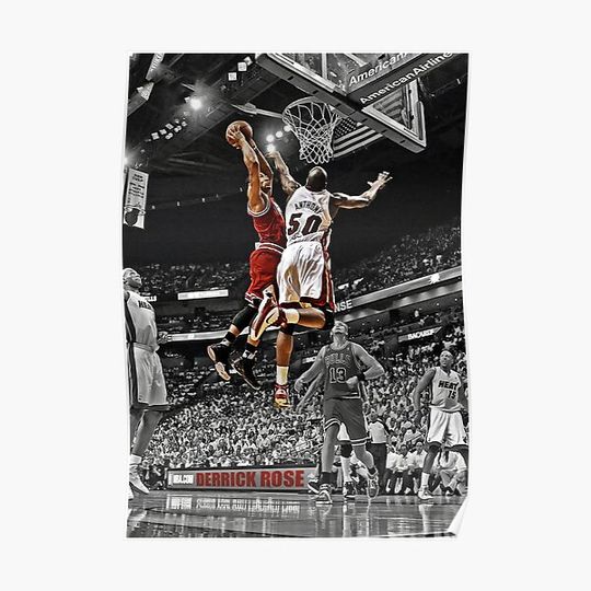 Discover Battle Dunk Derrick Rose Premium Matte Vertical Poster