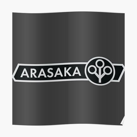 Discover Arasaka - Logo - Decal (White/Black) Premium Matte Vertical Poster