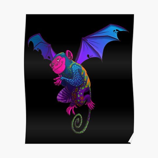Discover Bat Monkey Alebrije Premium Matte Vertical Poster