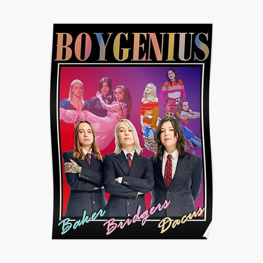 Discover BOYGENIUS 90s Design Merch The Record Band Label Premium Matte Vertical Poster