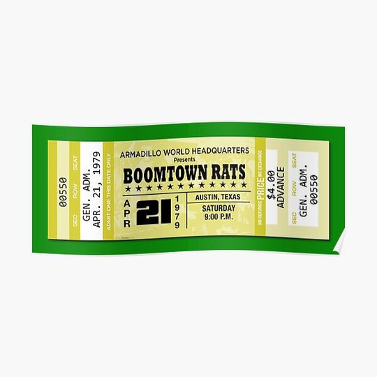 Discover CLASSIC ROCK CONCERT TICKETS - BOOMTOWN RATS Premium Matte Vertical Poster