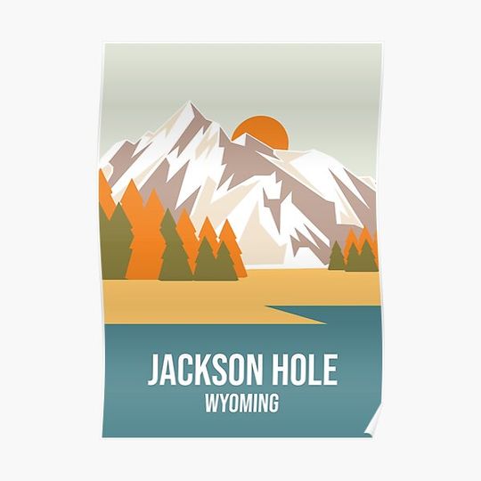 Discover Jackson Hole Mountain Wyoming Poster Premium Matte Vertical Poster