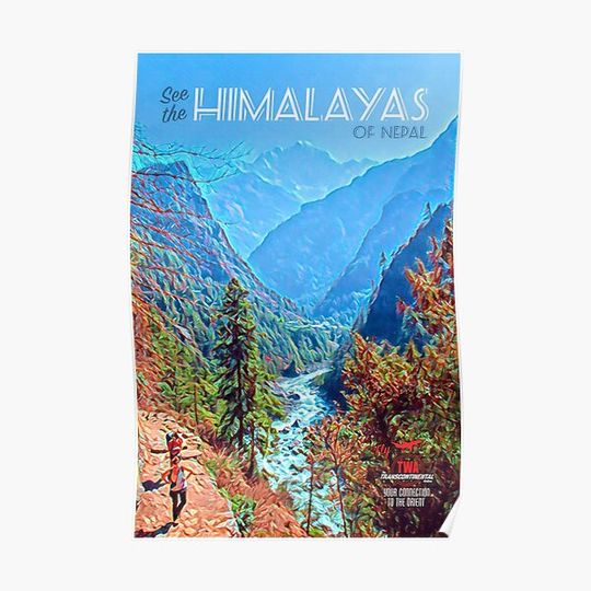 Discover Vintage-Style Himalayas Travel Poster Premium Matte Vertical Poster