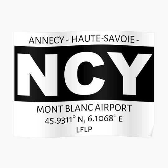 Discover Annecy Haute-savoie Mont Blanc Airport Ncy Premium Matte Vertical Poster
