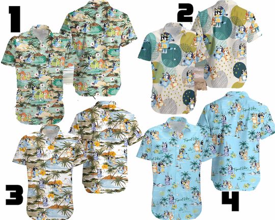 Discover BlueyDad Hawaiian Shirt, BlueyDad Birthday, Kids Hawaiian Shirt