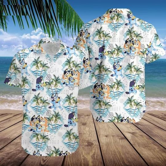Discover BlueyDad Hawaiian Dad Life Family Shirt, Fathers' Gift Shirt