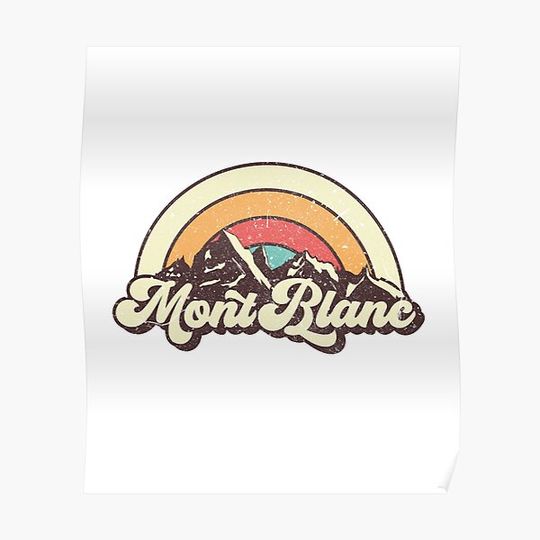 Discover Mont Blanc mountain climbing Premium Matte Vertical Poster