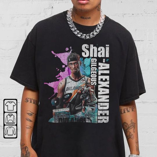 Discover Shai gilgeous-alexander Vintage Shirt V3, Shai gilgeous-alexander Tee, Vintage V3 Graphic Tee T-Shirt
