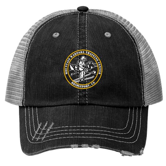 Discover Mountain Warfare Training Center Bridgeport Print Trucker Hats